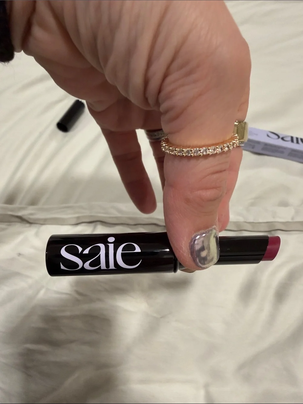 Saie Lip Blur Matte Lipstick Pop